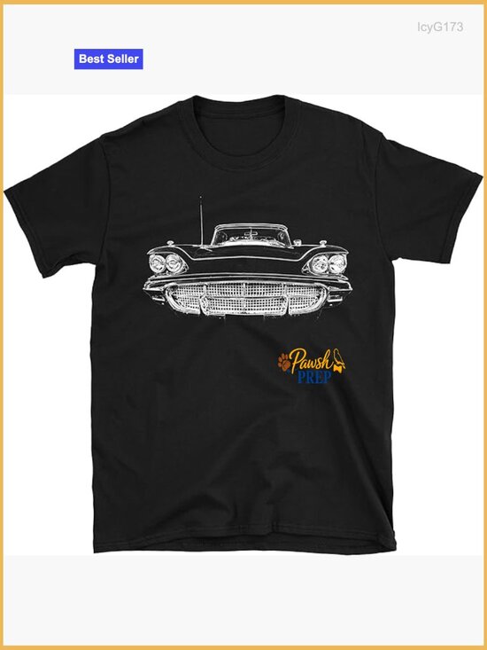 Tops - Vintage Classic Car T-Shirt Unisex Cotton Tee Retro 1960s Thunderbird